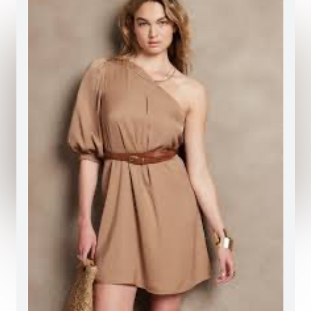 NWT BANANA REPUBLIC Satin one shoulder dress